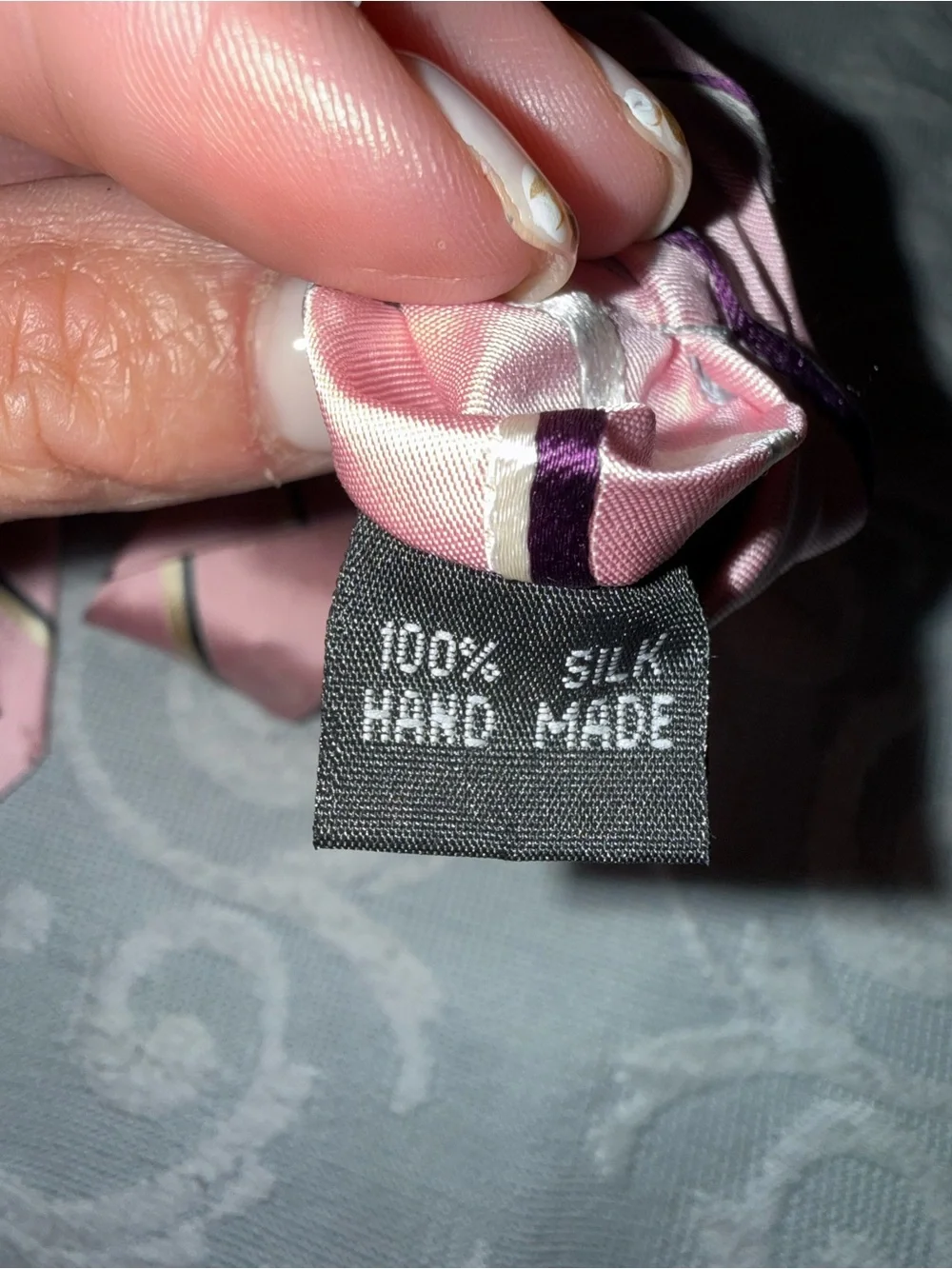 Men's Pink Striped Tie - Unbranded